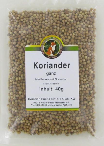 Koriander, ganz, 40 g